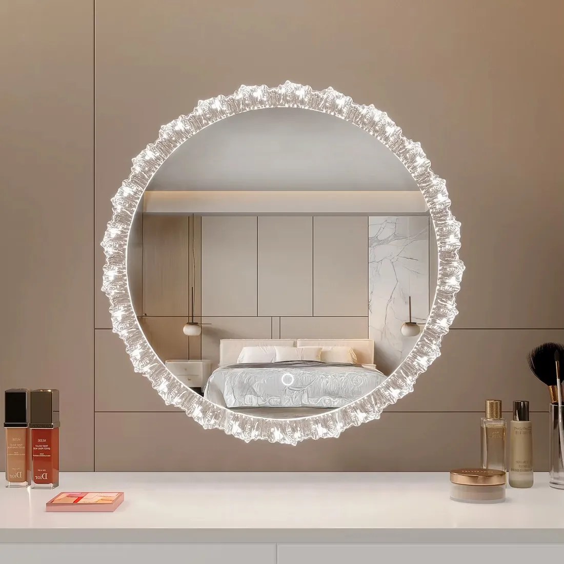 Oglindă LED mărime 60 cm formă rotundă model Contemporan Cristal YH-3561 [1]