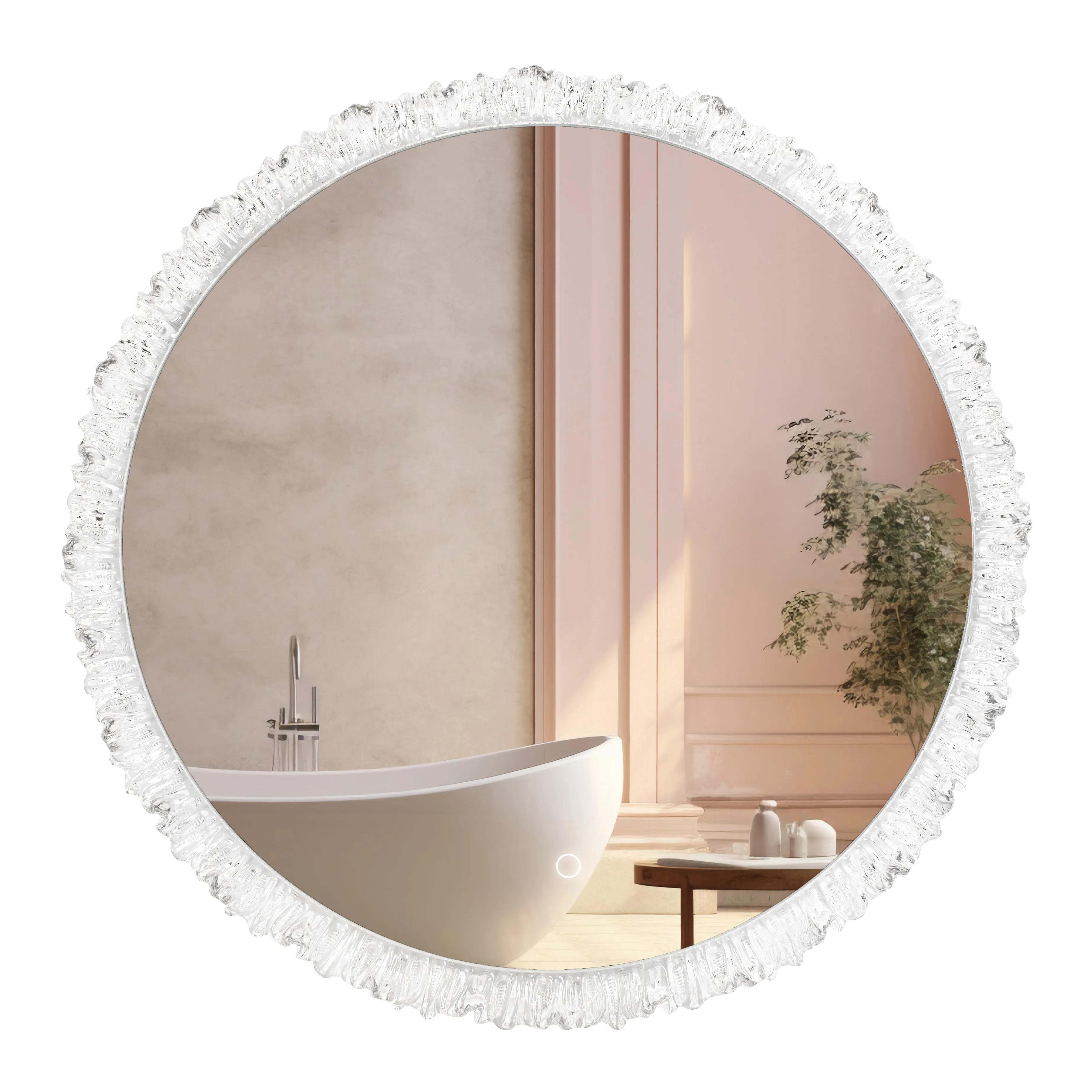 ACCESORII BAIE - Oglindă LED mărime 60 cm formă rotundă model Contemporan Cristal YH-3561