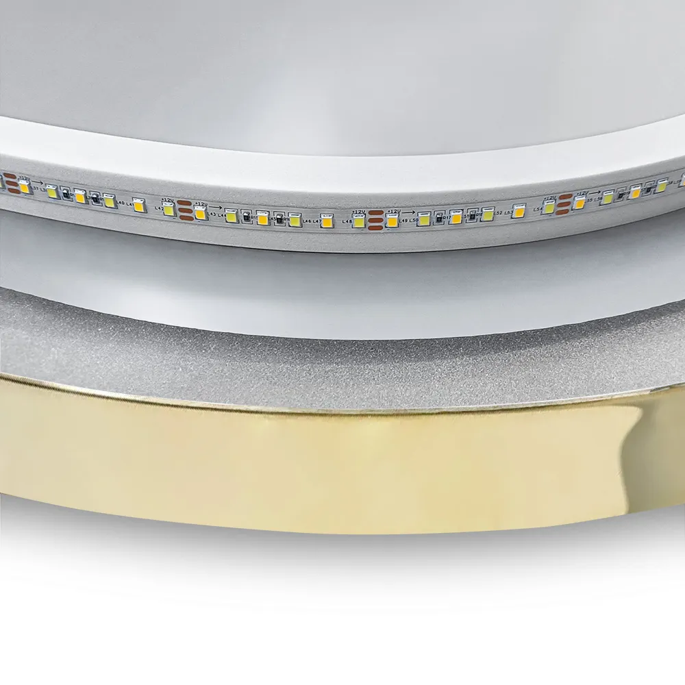 Oglindă cu LED și funcție de dezaburire formă rotundă culoare aurie mărime 70 cm model MMJ [6]