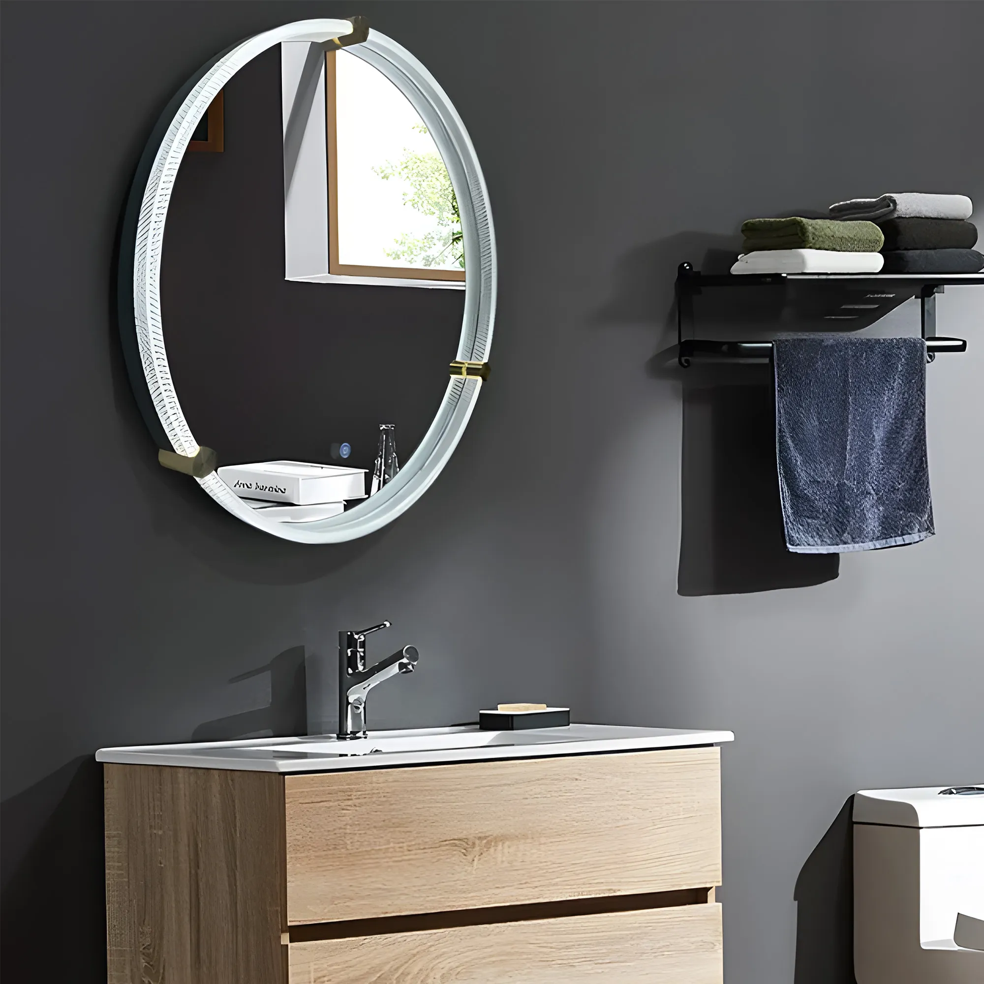 Oglindă LED și funcție de dezaburire mărime 60 cm formă rotundă model Cristal 106 [2]