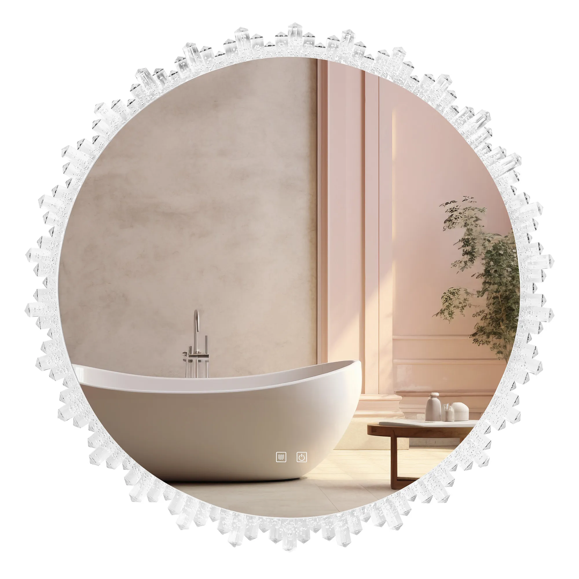 ACCESORII BAIE - Oglindă LED și funcție de dezaburire mărime 80 cm formă rotundă model Cristal X013