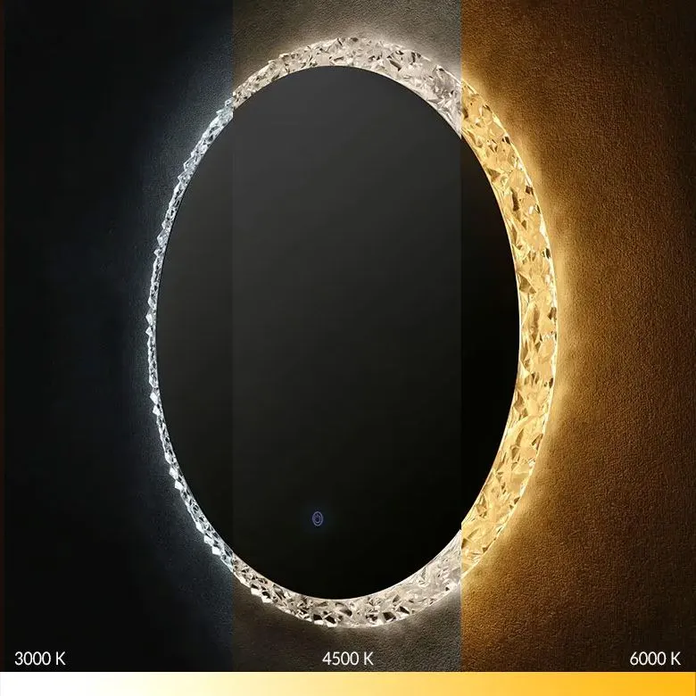 Oglindă LED și funcție de dezaburire mărime 60 cm formă rotundă model Cristal [5]