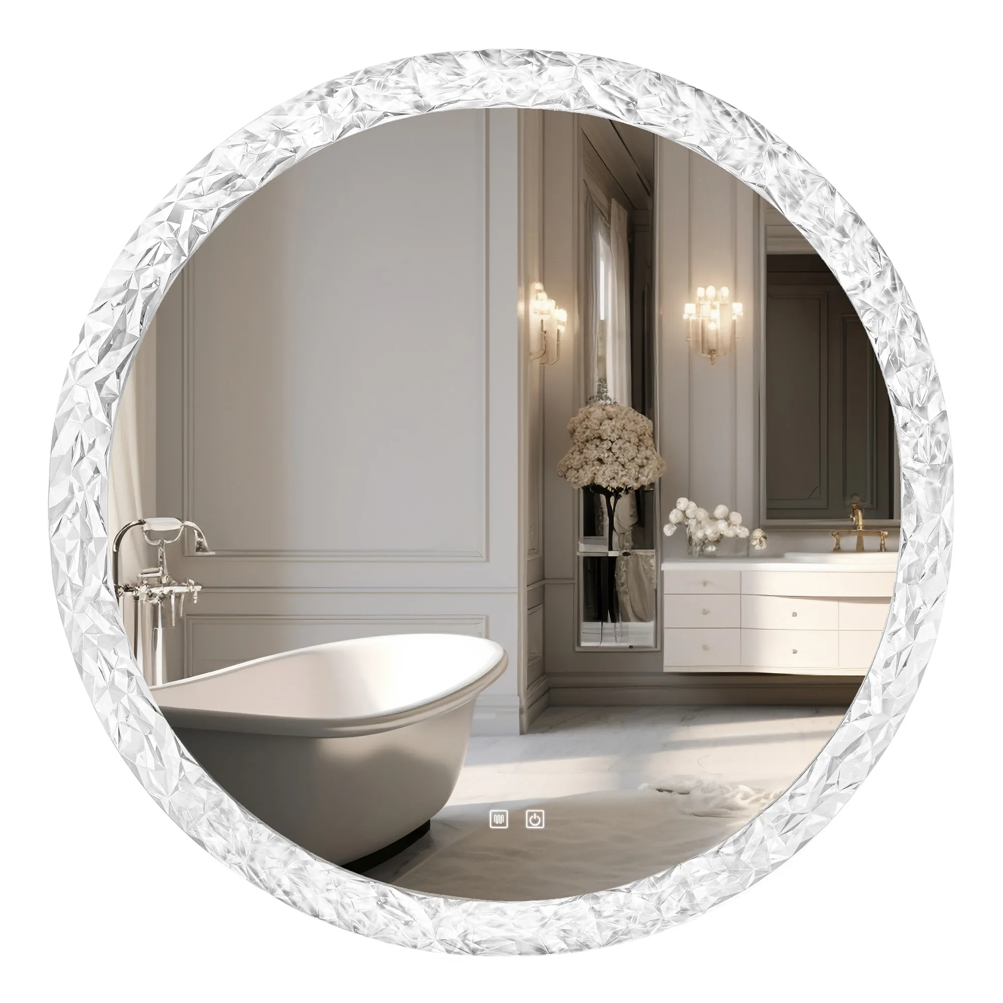 ACCESORII BAIE - Oglindă LED și funcție de dezaburire mărime 60 cm formă rotundă model Cristal