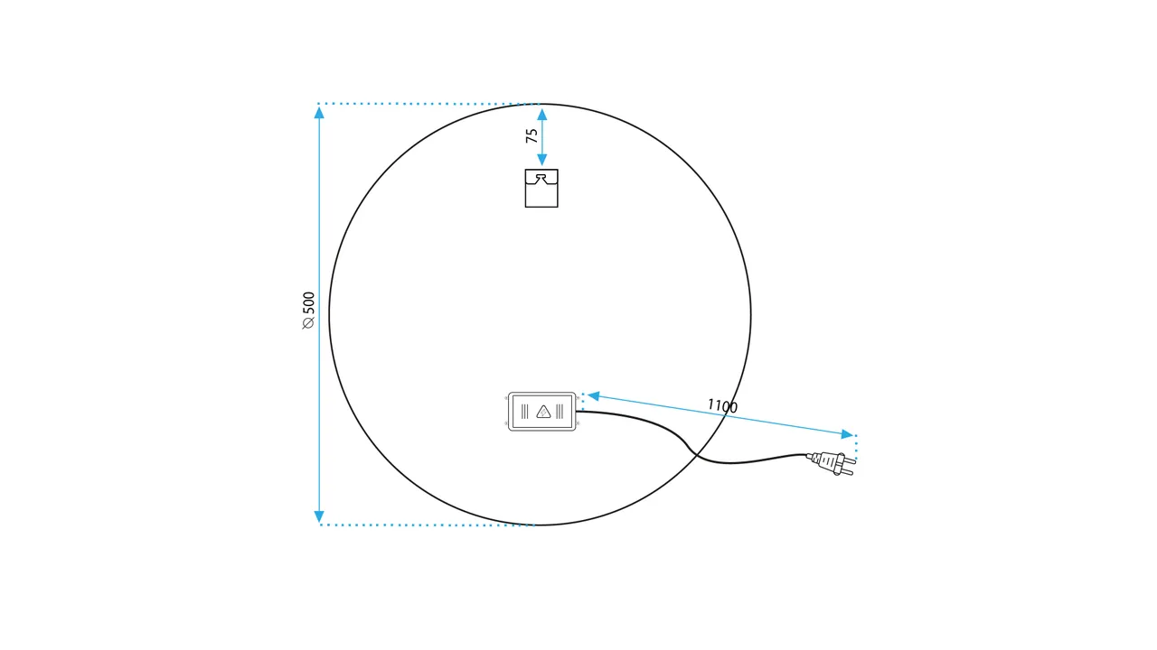 Oglindă cu LED formă rotundă mărime 50 cm model FFJ50 [9]