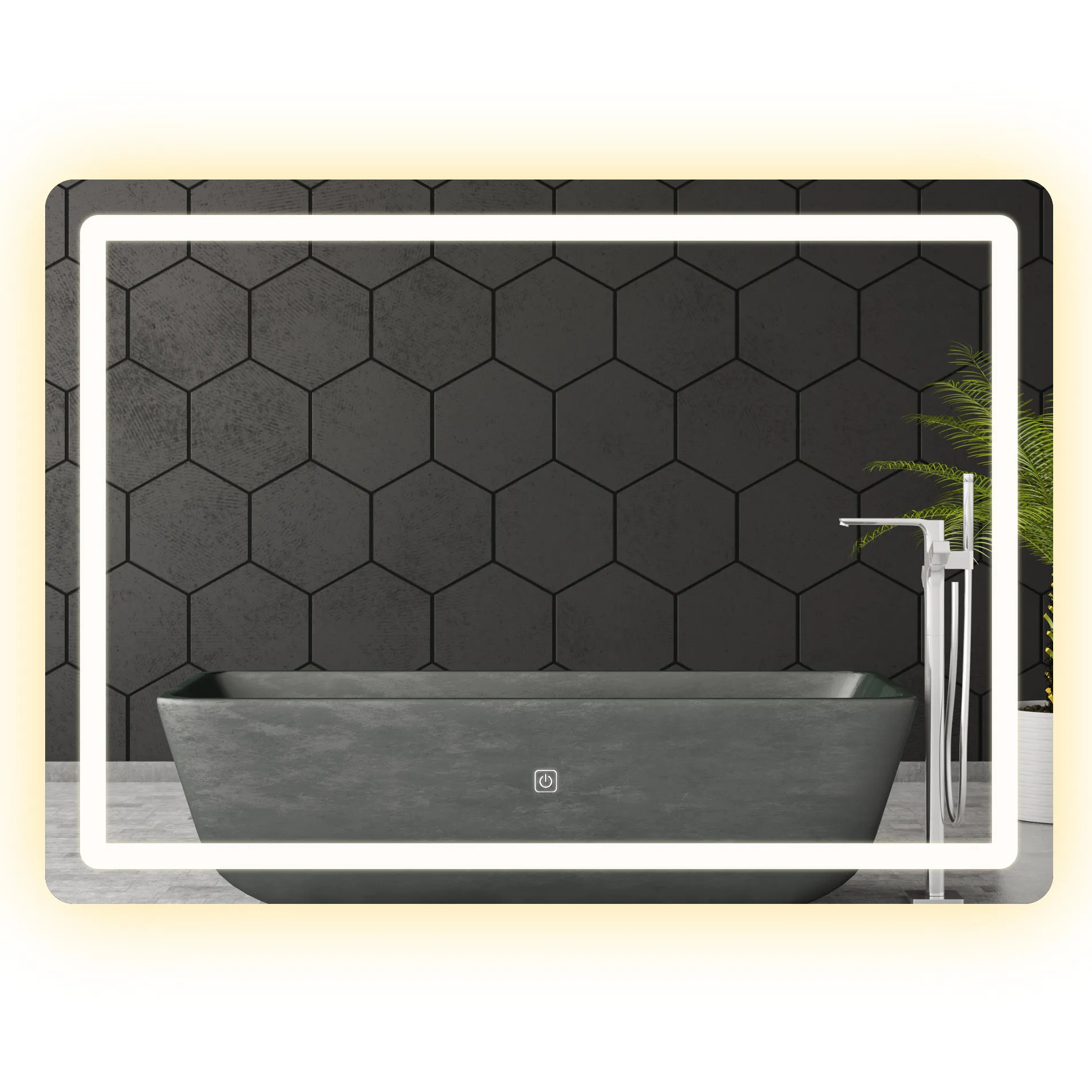 ACCESORII BAIE - Oglindă cu LED formă dreptunghiulara mărime 80x60 cm model P10407