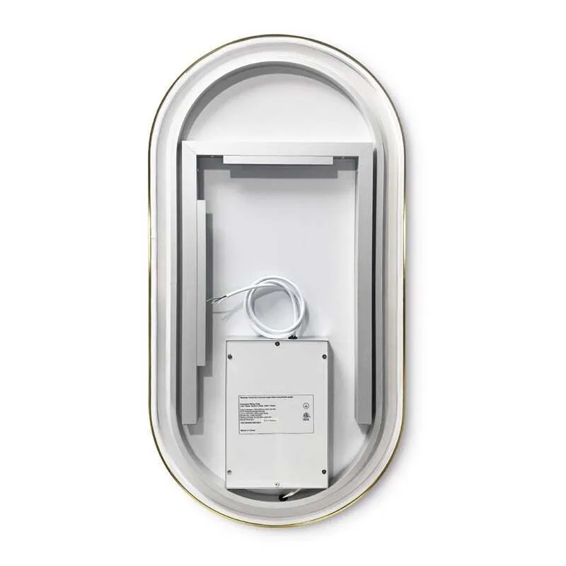 Oglindă cu LED formă ovală culoare auriu periat mărime 60x90 cm model OLL [6]