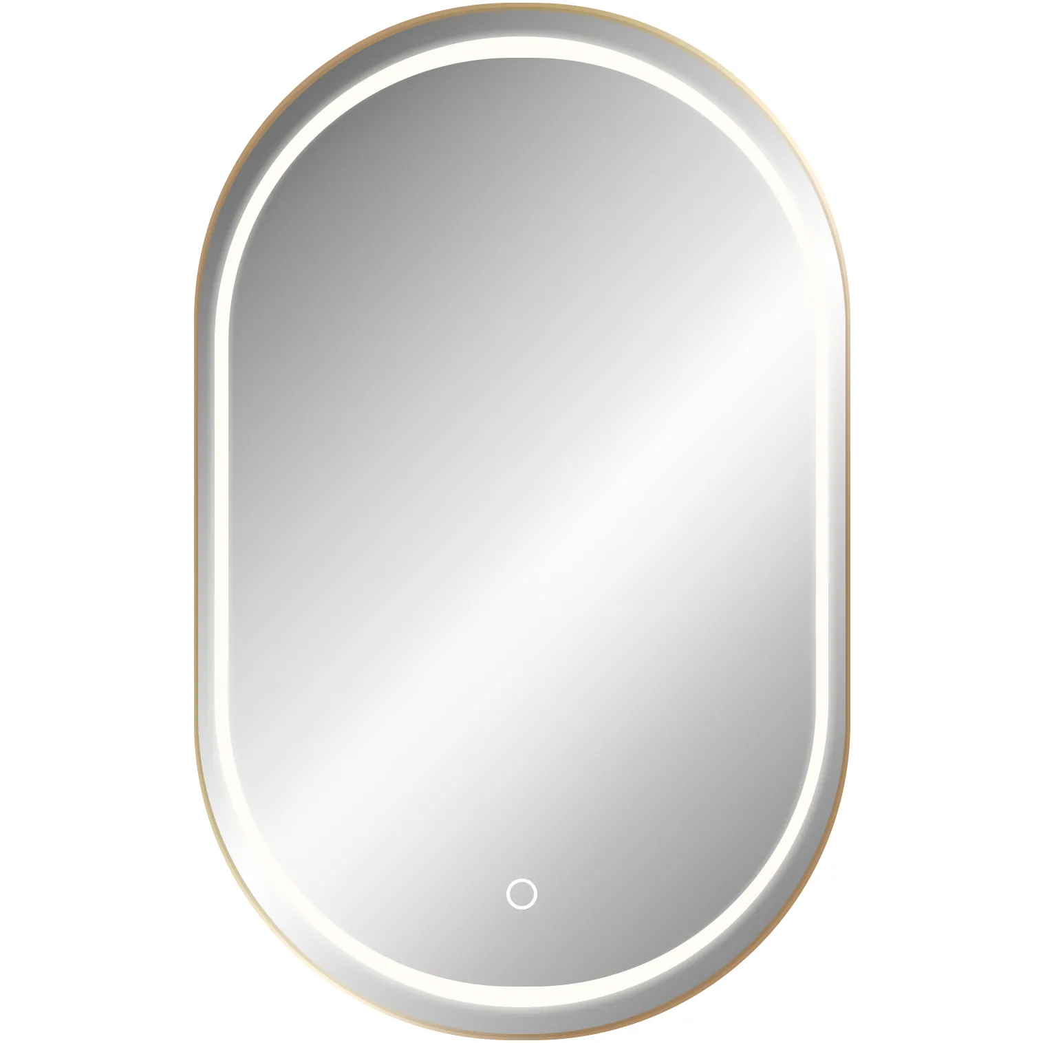 Oglindă cu LED formă ovală culoare auriu periat mărime 60x90 cm model OLL [1]