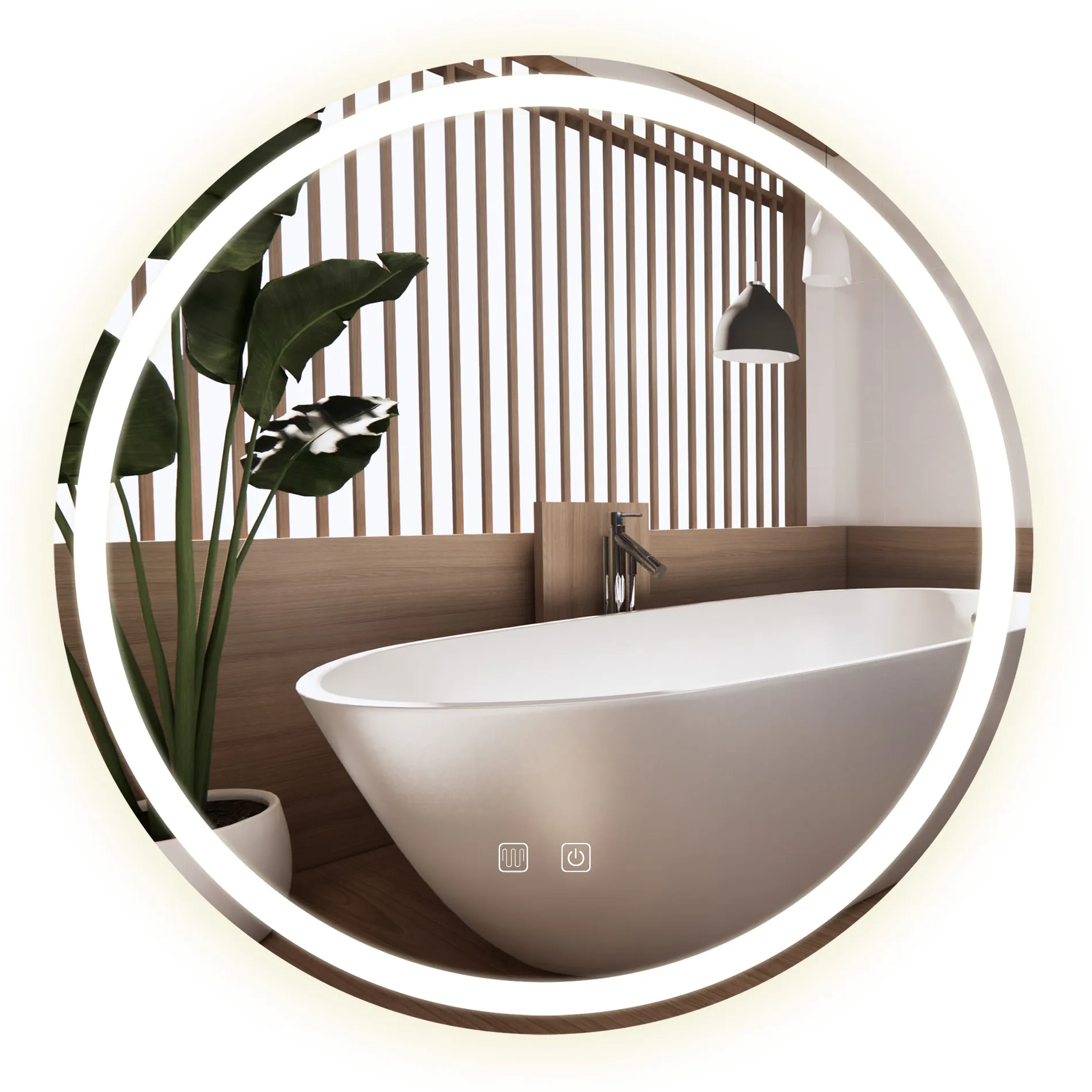 ACCESORII BAIE - Oglindă cu LED și funcție de dezaburire formă rotundă mărime 80 cm model BAS