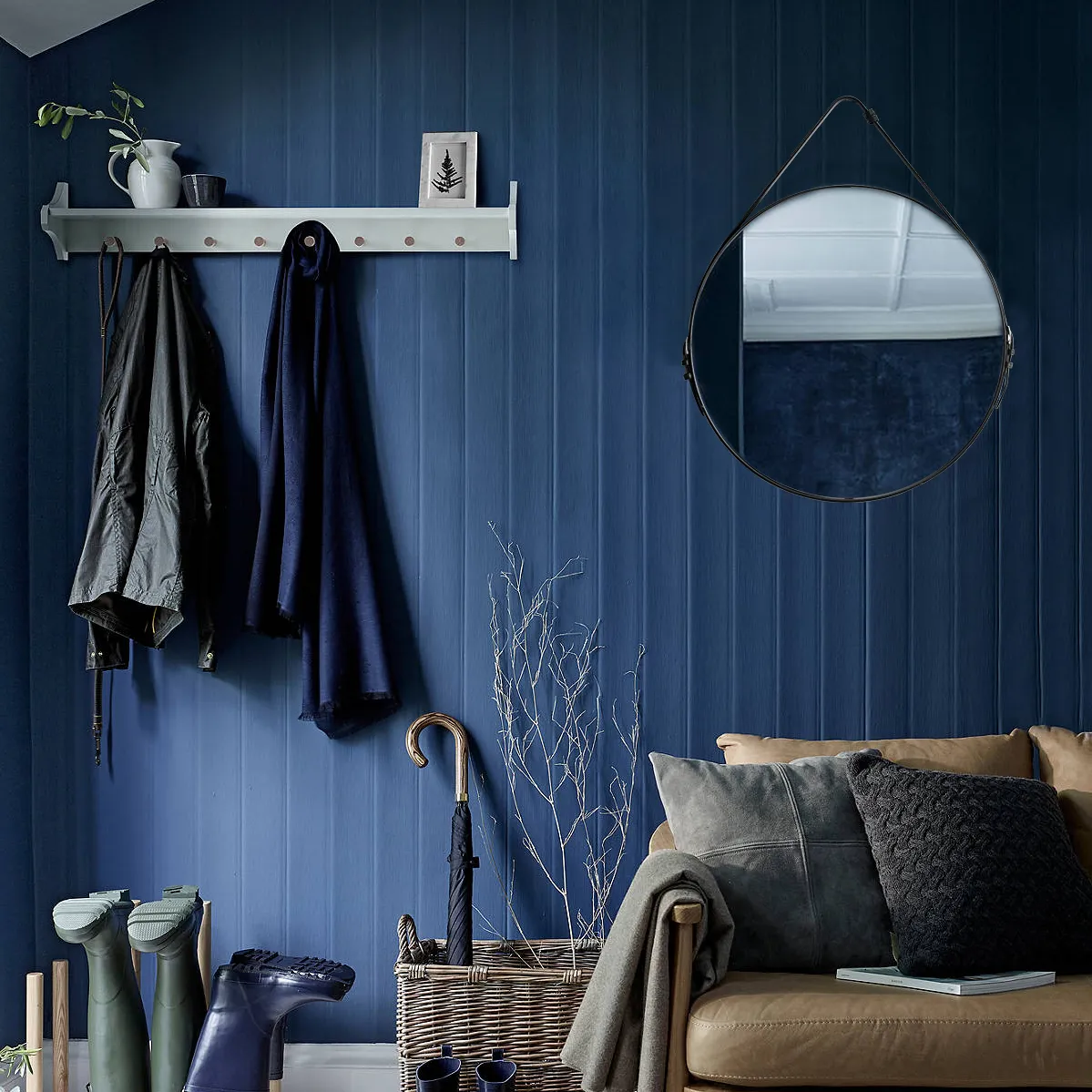Oglindă rotundă cu o curea Loft culoare neagră mărime 60 cm model TPJ-60B [3]