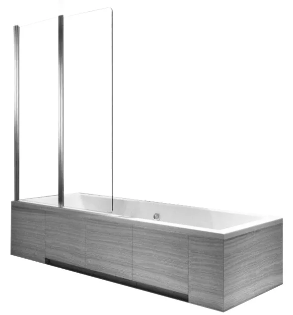 CĂZI DE BAIE - Paravan pliabil pentru cadă mărime 100x140 cm profil crom lucios sticlă transparentă securizată model Agat
