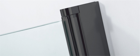 Paravan mobil pentru cadă mărime 90x140 cm profil negru sticlă transparentă securizată model WST08 [2]