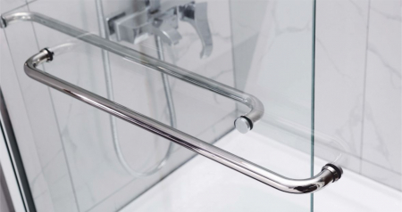 Paravan culisant pentru cadă mărime 180x140 cm profil crom lucios sticlă transparentă securizată model WST11 [4]