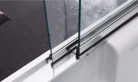 Paravan culisant pentru cadă mărime 170x140 cm profil crom lucios sticlă transparentă securizată model WST11 [2]