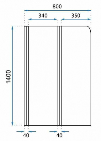 Paravan pliabil pentru cadă sticlă transparentă securizată profil crom lucios mărime 80x140 cm model Agat [4]