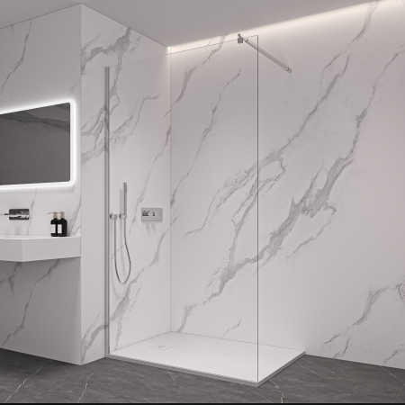 PROMOȚII - Perete de duș Walk-In mărime 90 cm culoare profil crom sticlă securizată de 8 mm model SD90