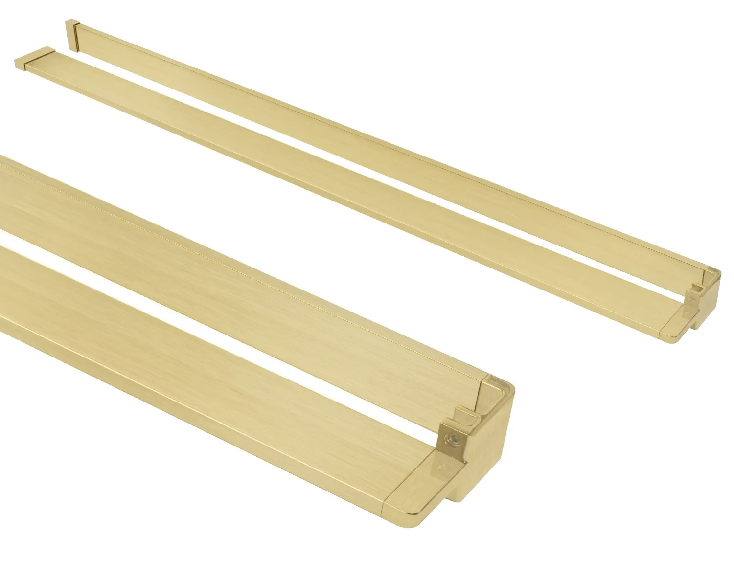 Perete de duș Walk-In mărime 120 cm + suport prosop EVO culoare auriu periat sticlă securizată de 8 mm model Aero Gold Brush N [2]