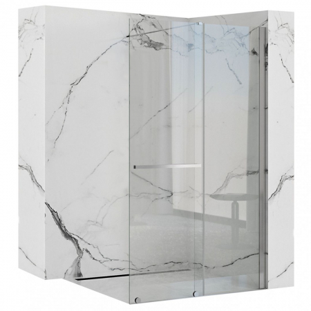 Pereți de duș Walk - In - Perete de duș Walk-In mărime 100 cm culoare crom lucios sticlă securizată de 6 mm model Cortis Chrome