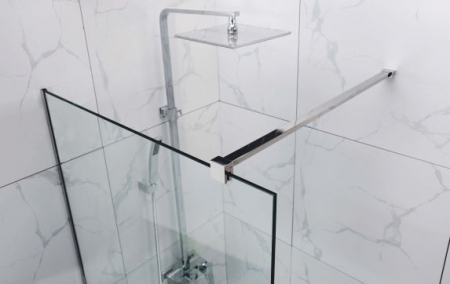Perete duș Walk-In mărime 60 cm culoare crom lucios sticlă securizată de 8 mm model WST 07 [2]