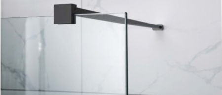 Perete duș Walk-In mărime 100 cm finisaj negru mat sticlă securizată de 8 mm model WST 07 [3]
