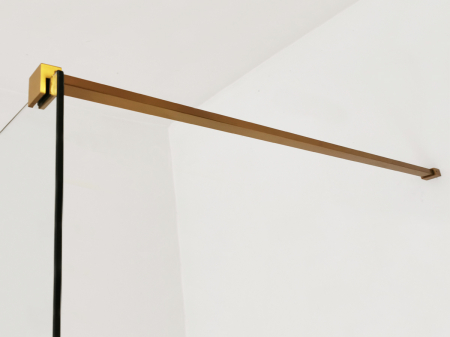 Perete duș Walk-In mărime 120 cm culoare auriu lucios sticlă securizată de 8 mm model WST 07 [1]