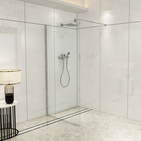 Perete de duș Walk-In mărime 120 cm culoare crom lucios sticlă securizată de 8 mm model WST 12 [2]