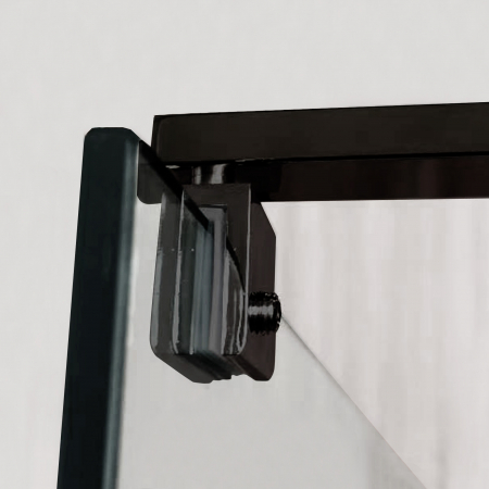 Perete duș Walk-In mărime 120 cm finisaj negru mat sticlă securizată de 8 mm model WST 12 [6]