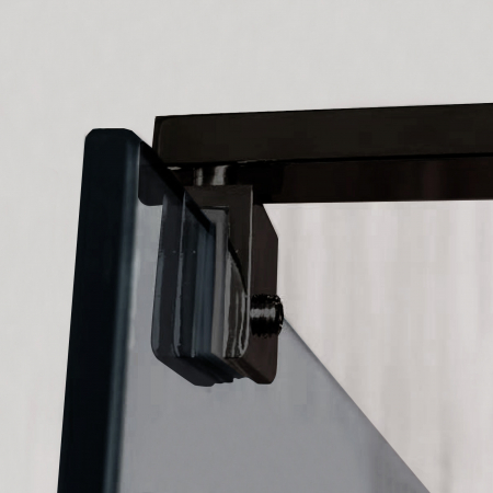 Perete duș Walk-In mărime 120 cm finisaj negru mat sticlă fumurie securizată de 8 mm model WST 12 [8]