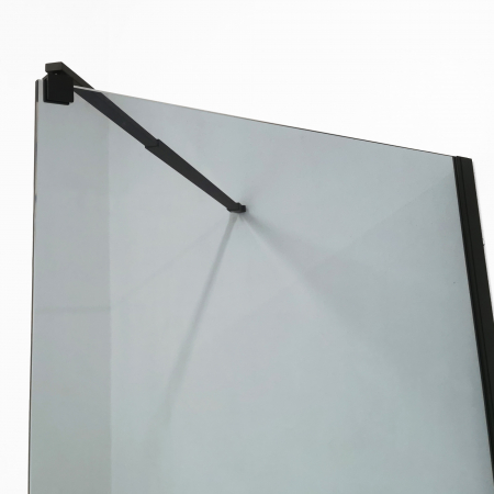 Perete duș Walk-In mărime 120 cm finisaj negru mat sticlă fumurie securizată de 8 mm model WST 12 [4]