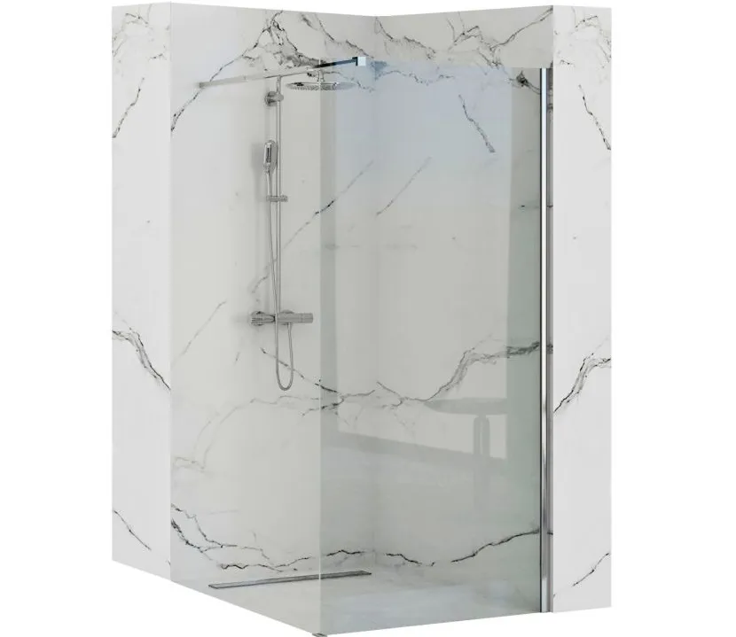Pereți de duș Walk - In - Perete de duș Walk-In mărime 70 cm culoare crom lucios sticlă securizată de 8 mm model Aero Chrome