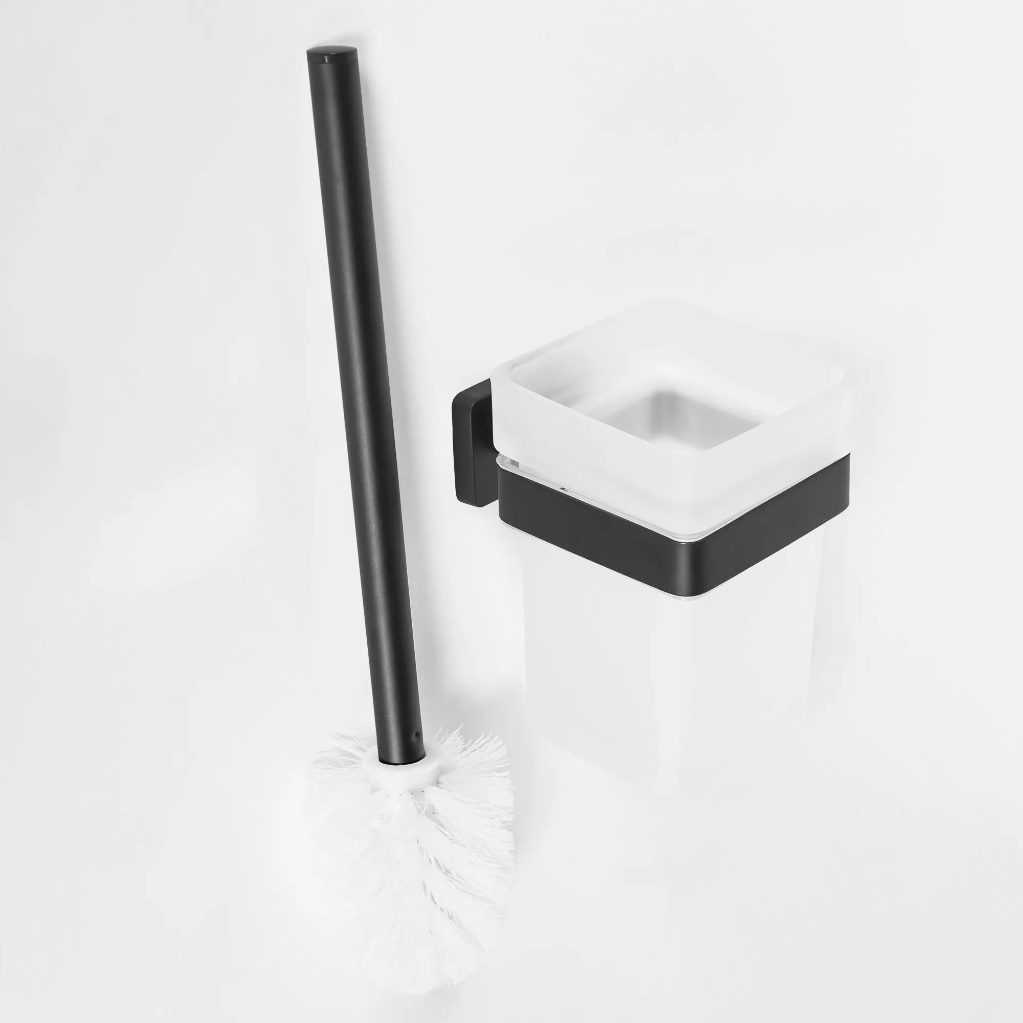 Perie Wc cu suport finisaj negru mat model pătrat 332918 Erlo 05 Black [4]
