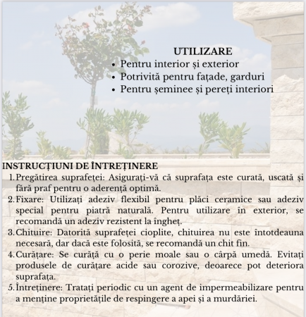 Piatră decorativă naturală din marmură scapițată finisaj auriu  model Golden Sinai Light [2]