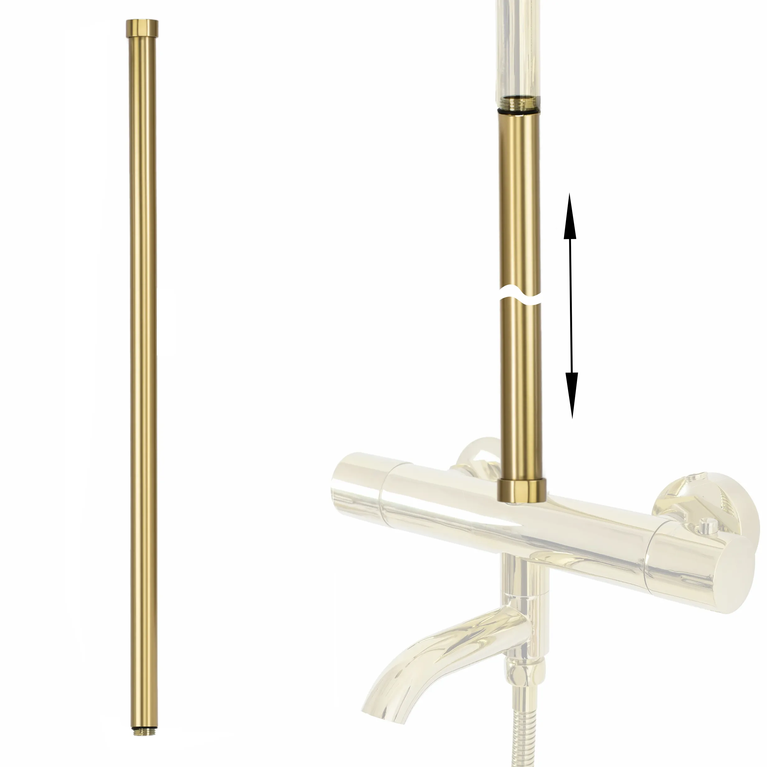 ACCESORII BAIE - Prelungitor coloană duș culoare auriu periat lungime 60 cm
