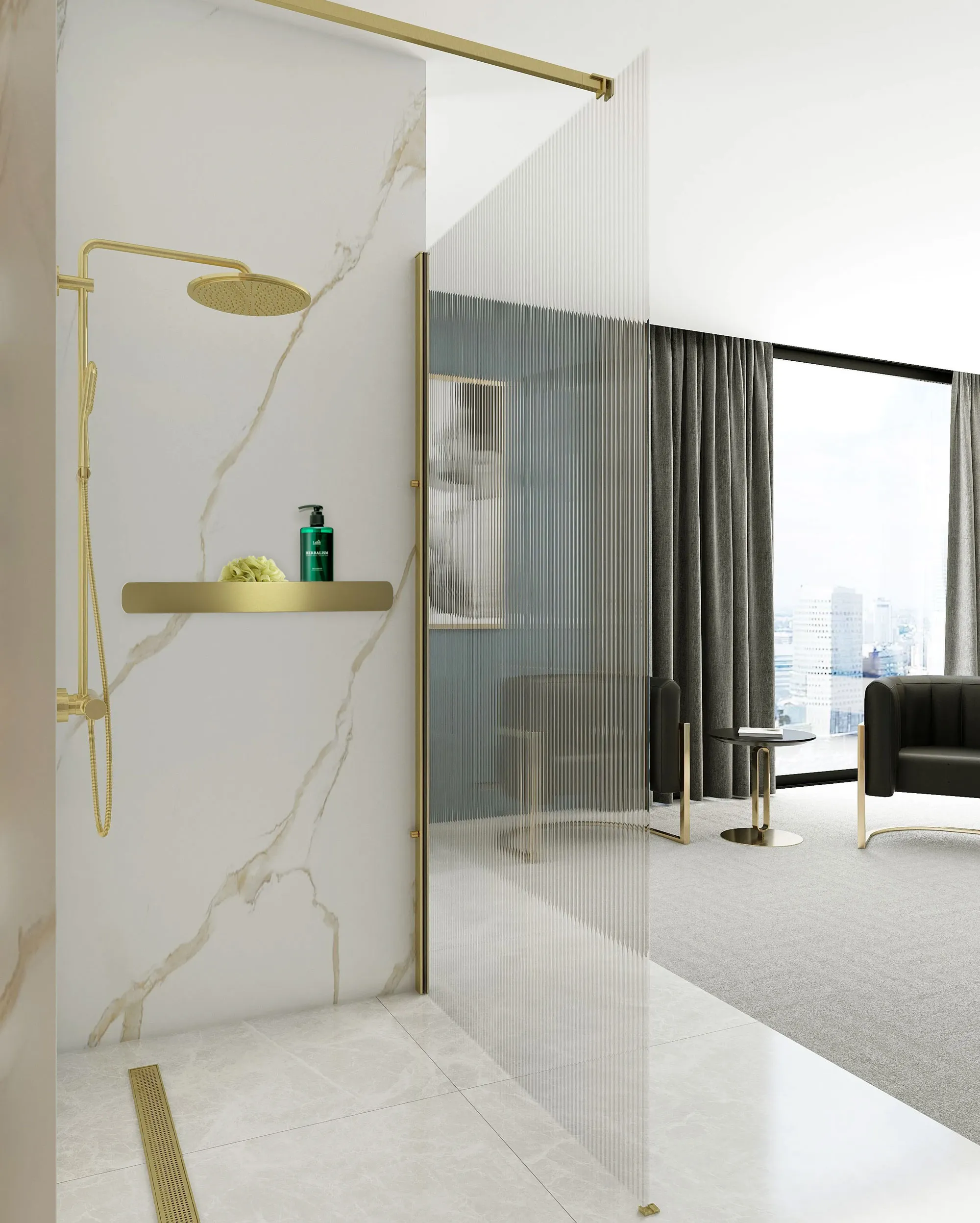 Raft pentru baie lungime 45 cm culoare auriu periat model SF03 Gold Brushed [2]