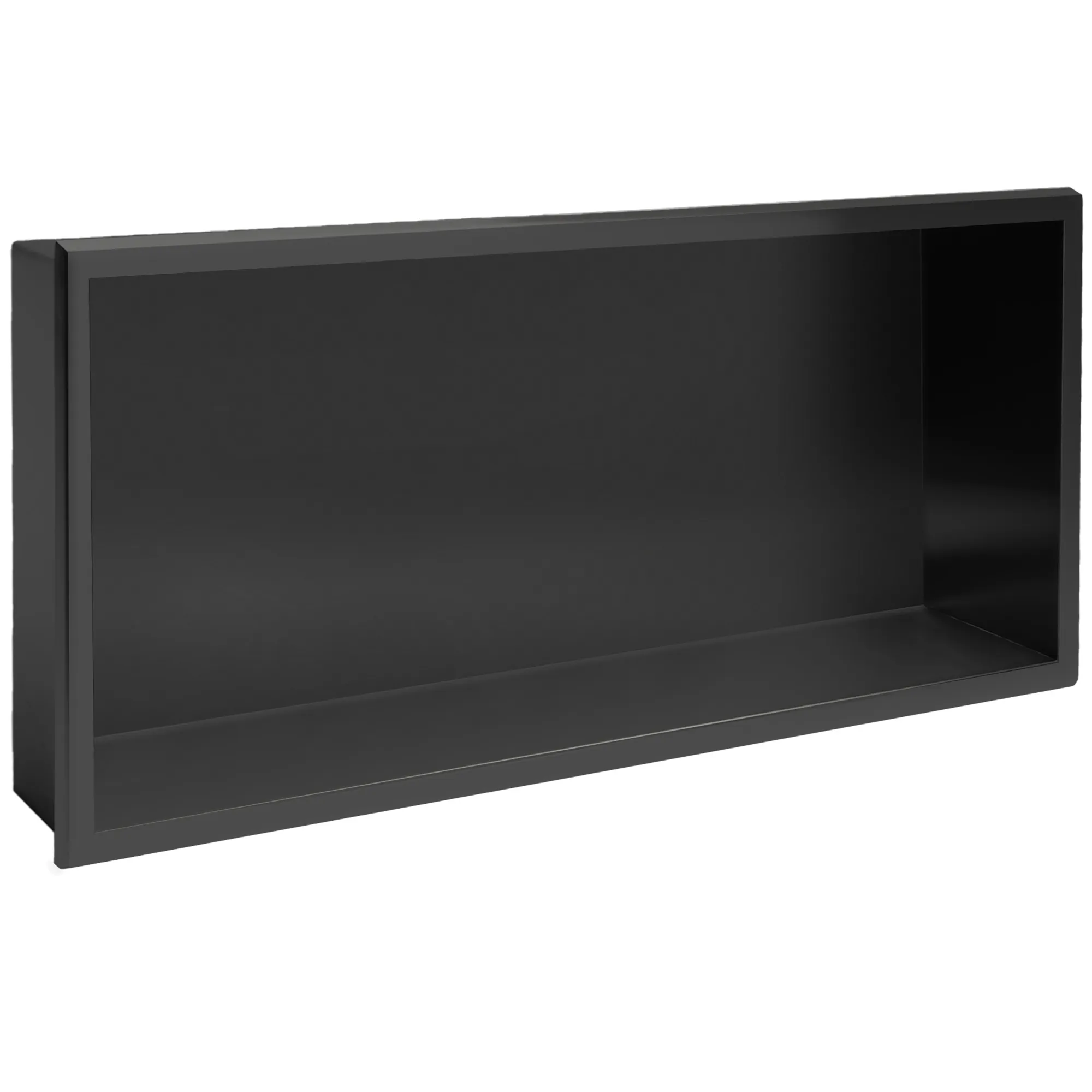 ACCESORII BAIE - Raft baie încastrat în perete mărime 30x60 cm culoare negru mat model dreptunghiular Black Matt