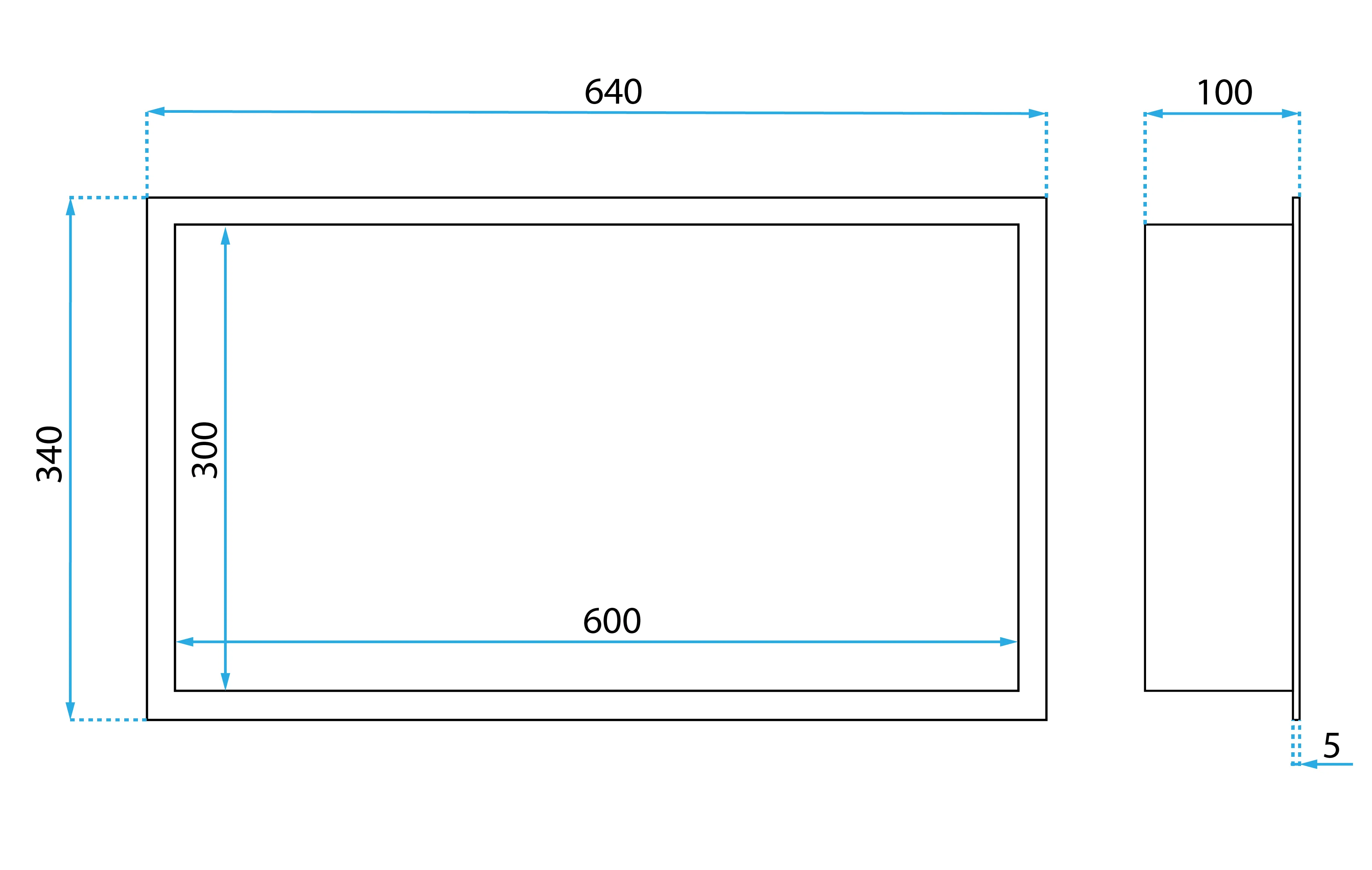 Raft baie încastrat în perete mărime 30x60 cm culoare crom periat model dreptunghiular Chrom Brushed [7]