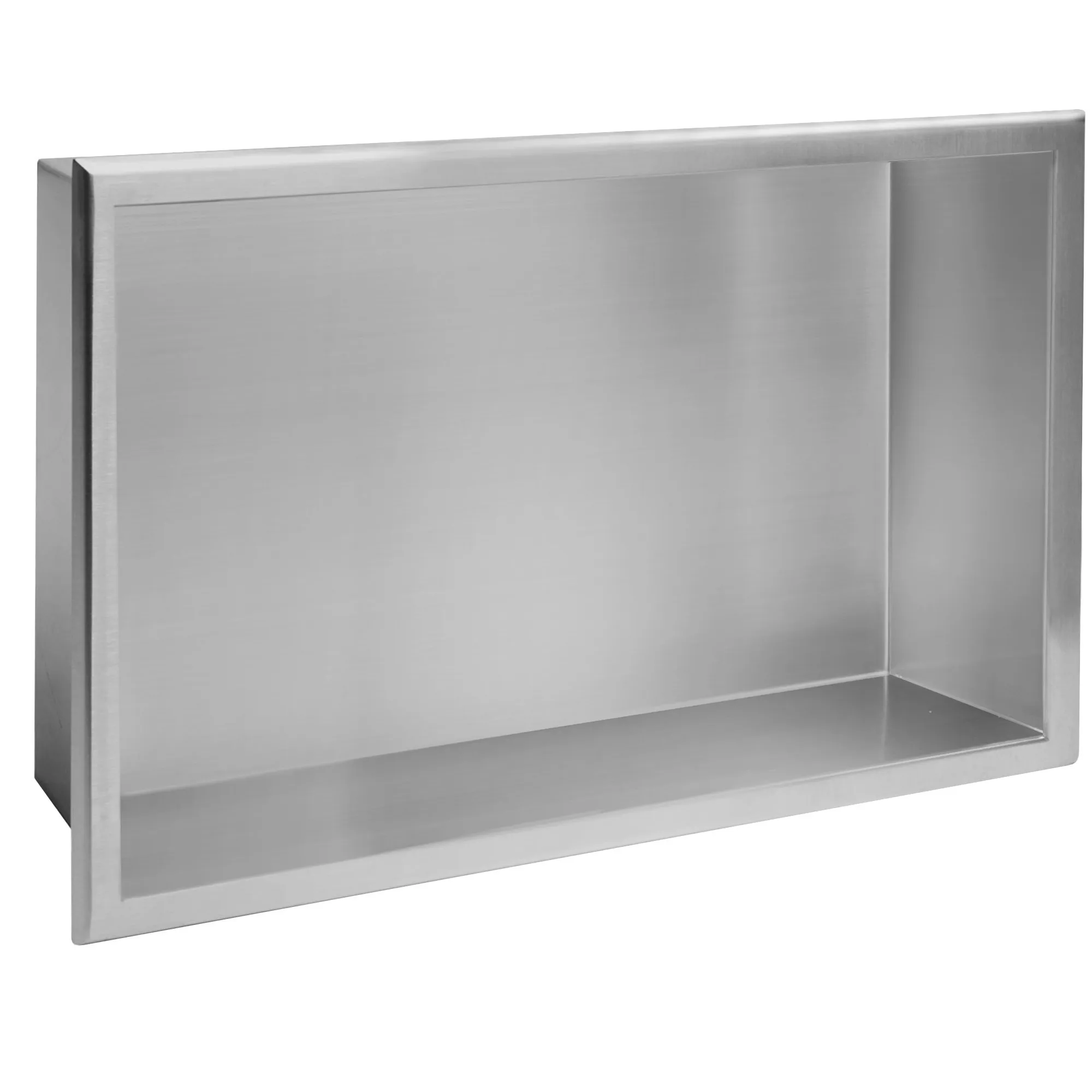 ACCESORII BAIE - Raft baie mărime 30x45 cm culoare oțel periat model dreptunghiular încastrat în perete Steel Brushed