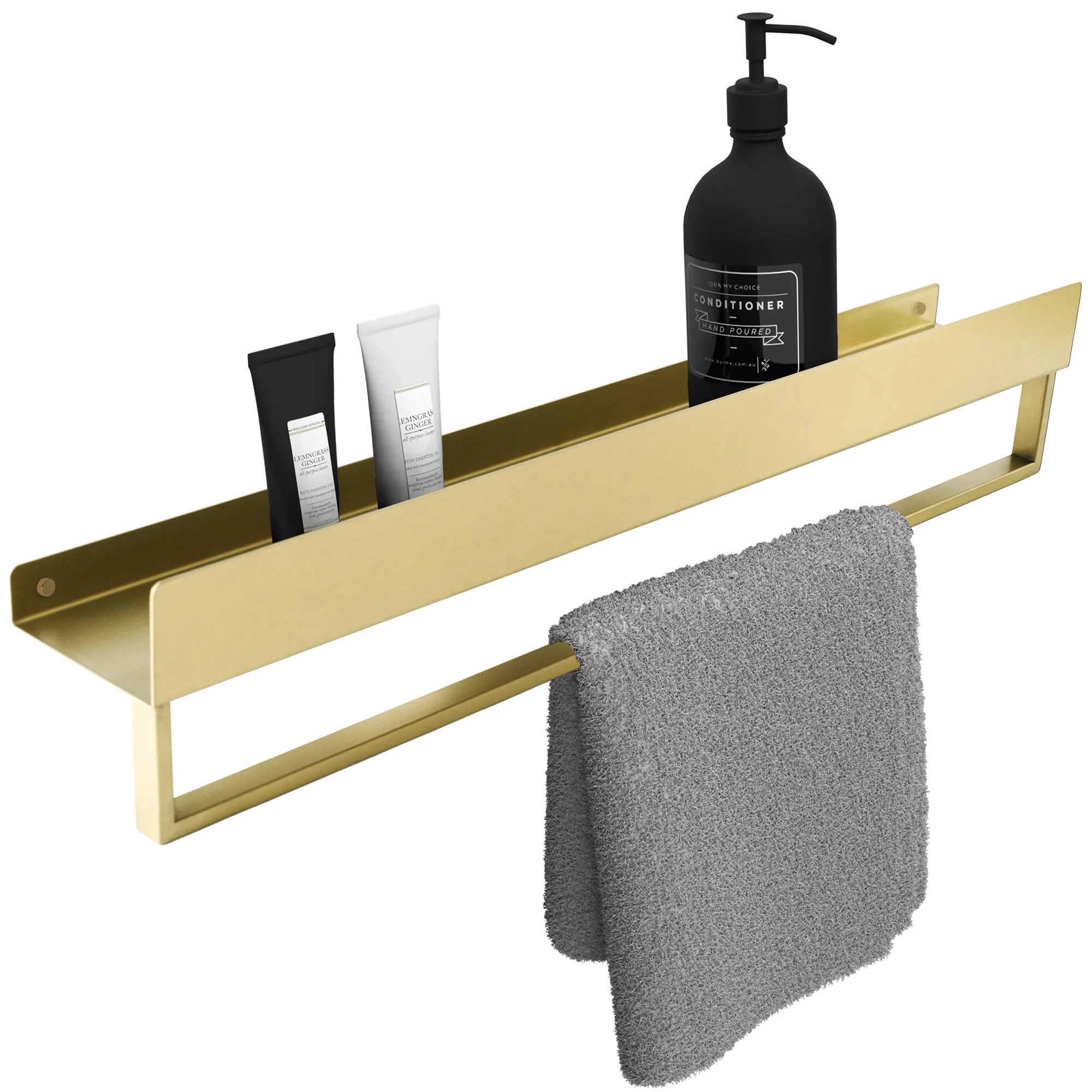 ACCESORII BAIE - Raft pentru baie lungime 45 cm culoare auriu periat model SF01 Gold Brushed
