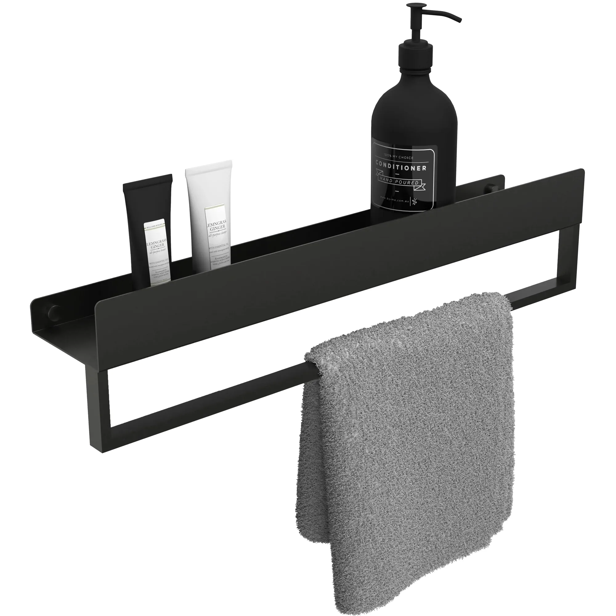 ACCESORII BAIE - Raft pentru baie lungime 60 cm culoare negru mat model SF01 Black Matt