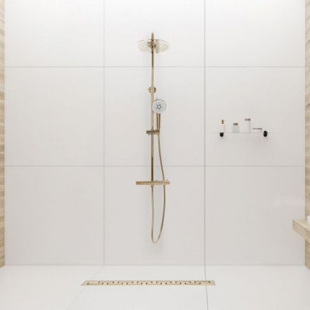Rigolă scurgere duș lungime 70 cm culoare auriu lucios model Greek Gold [1]