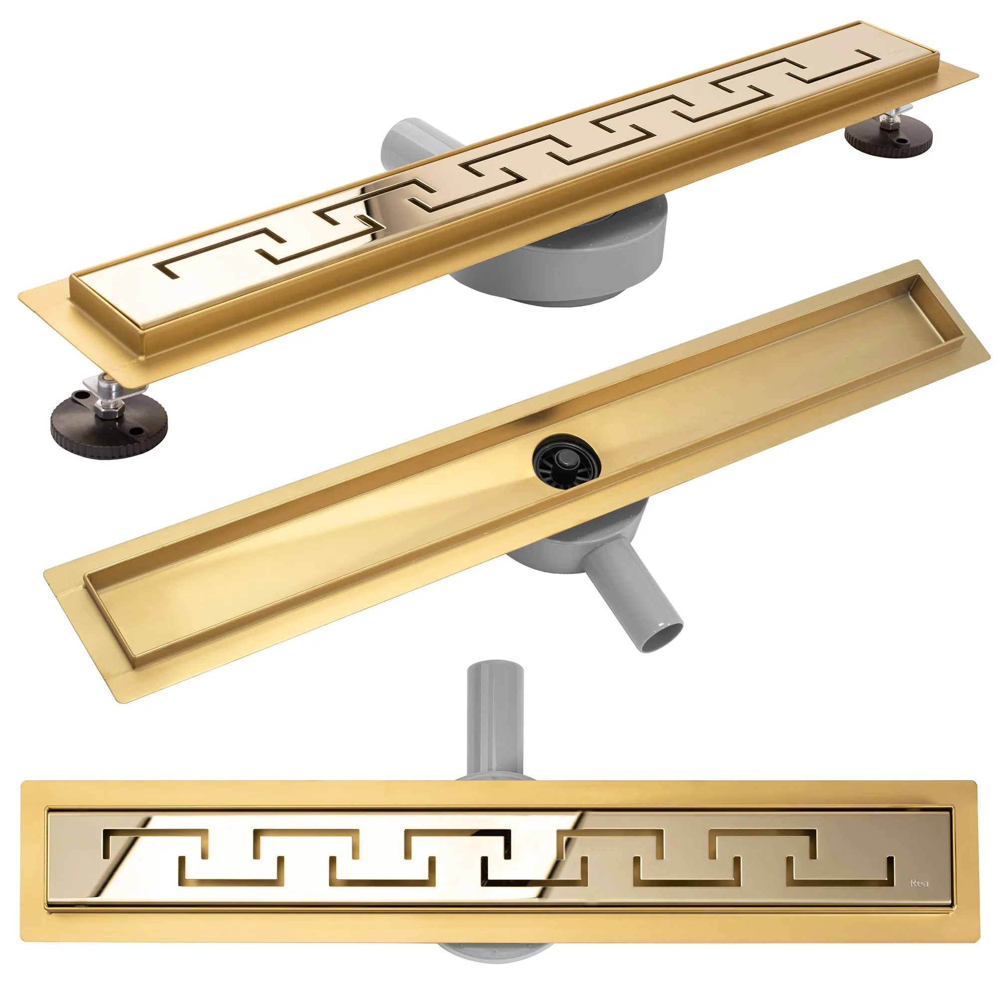 Rigole duș - Rigolă scurgere duș lungime 80 cm culoare auriu lucios model Greek Pro Gold