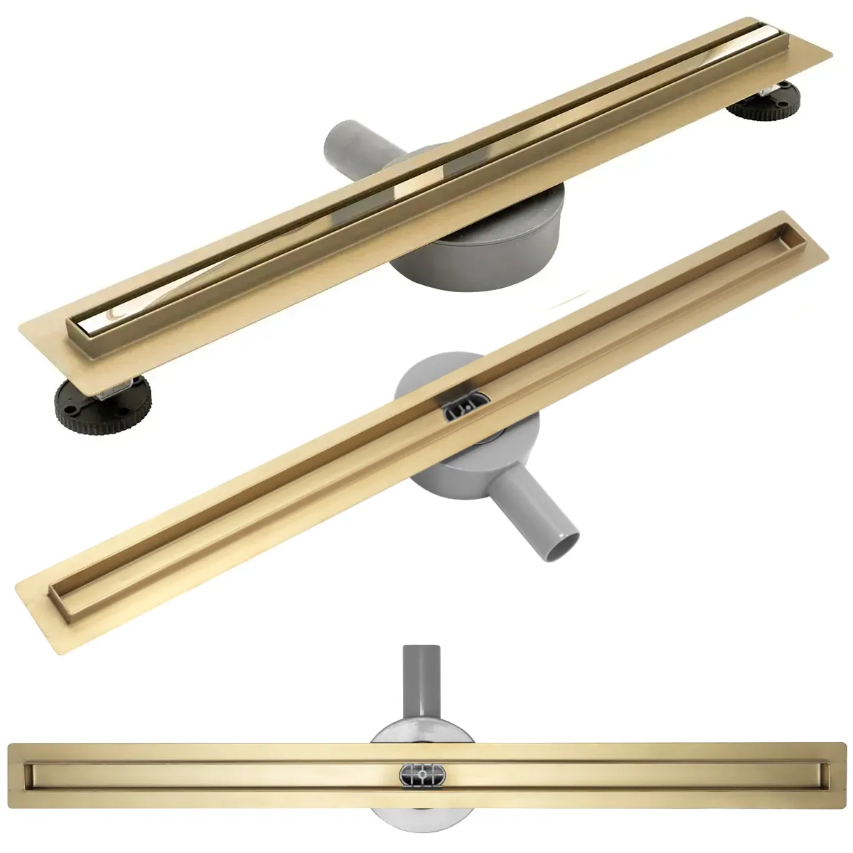 Rigole duș - Rigolă scurgere duș lungime 50 cm culoare auriu lucios model Neo Slim Pro Gold