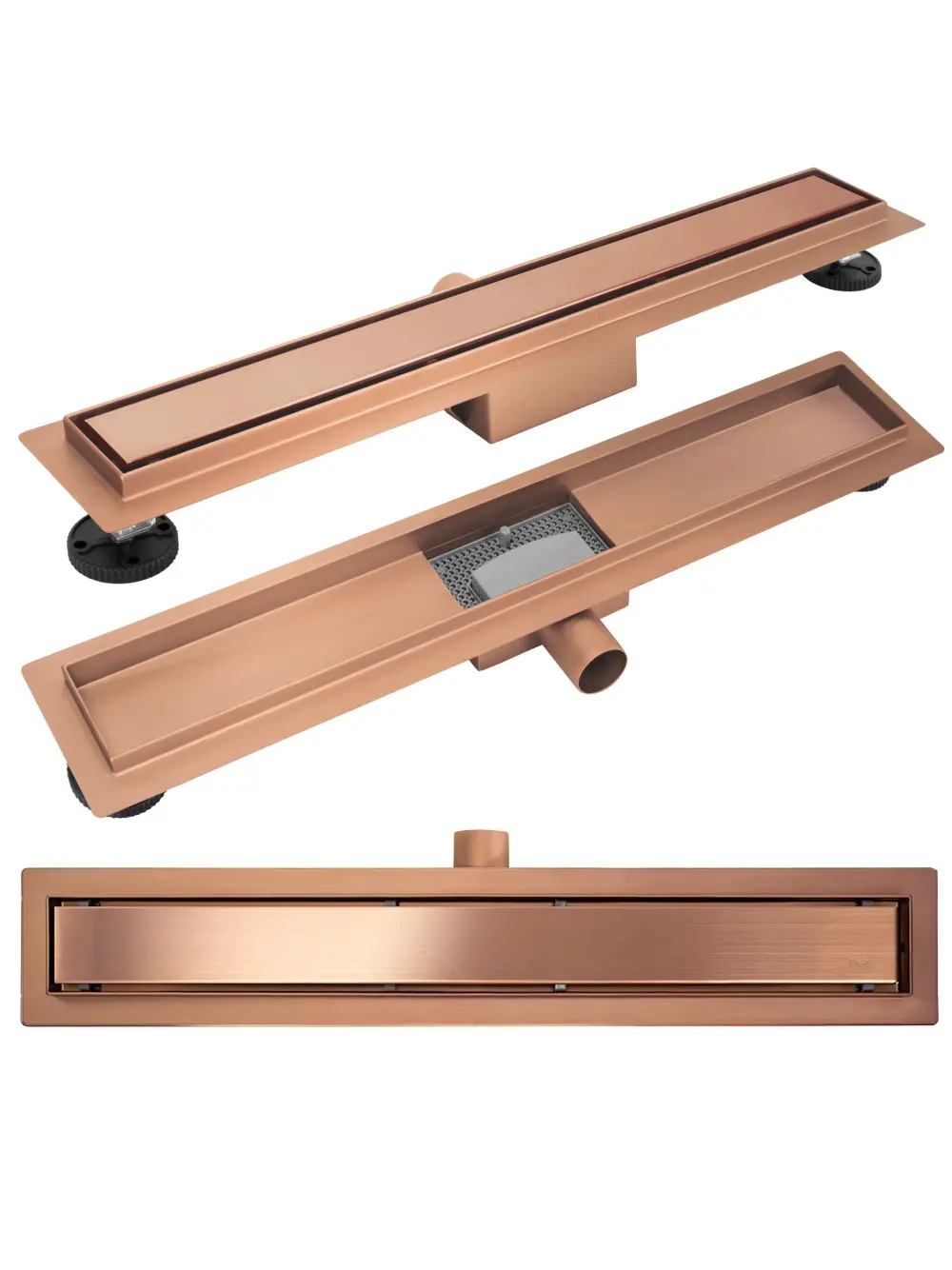 Rigole duș - Rigolă scurgere duș lungime 60 cm culoare cupru periat model Neox Brush Copper