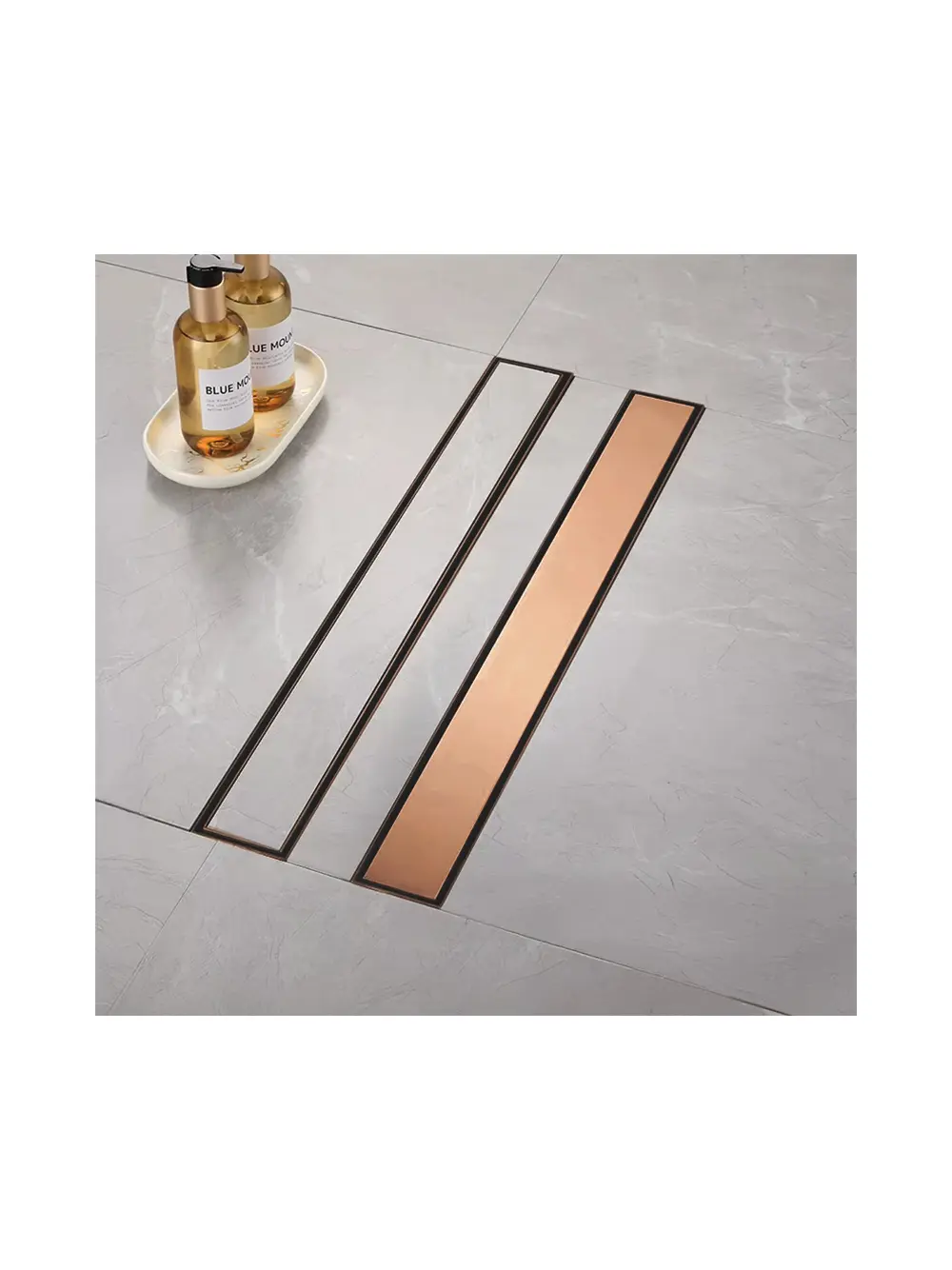 Rigolă scurgere duș lungime 50 cm culoare cupru periat model Neox Brush Copper [1]