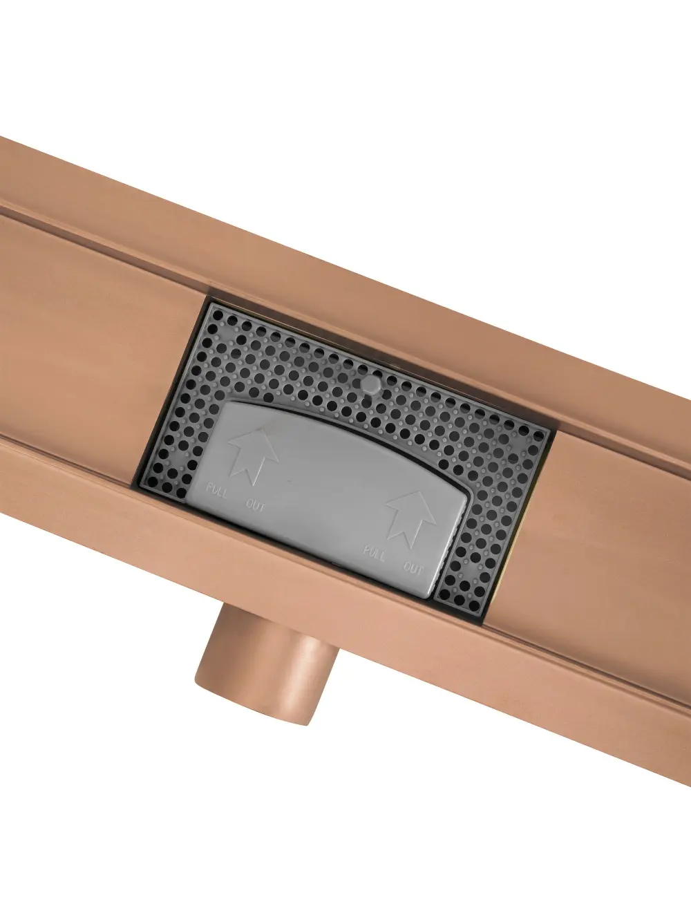 Rigolă scurgere duș lungime 50 cm culoare cupru periat model Neox Brush Copper [2]