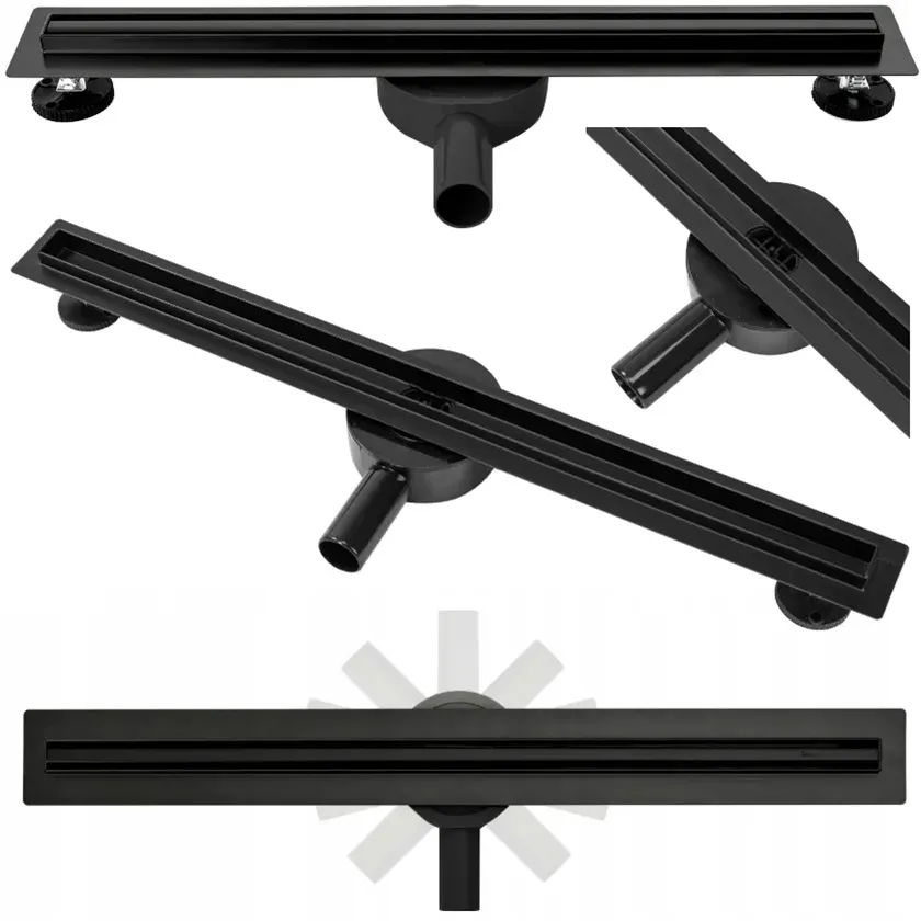 Rigole duș - Rigolă scurgere duș lungime 70 cm culoare negru mat model Neo Slim Pro Black