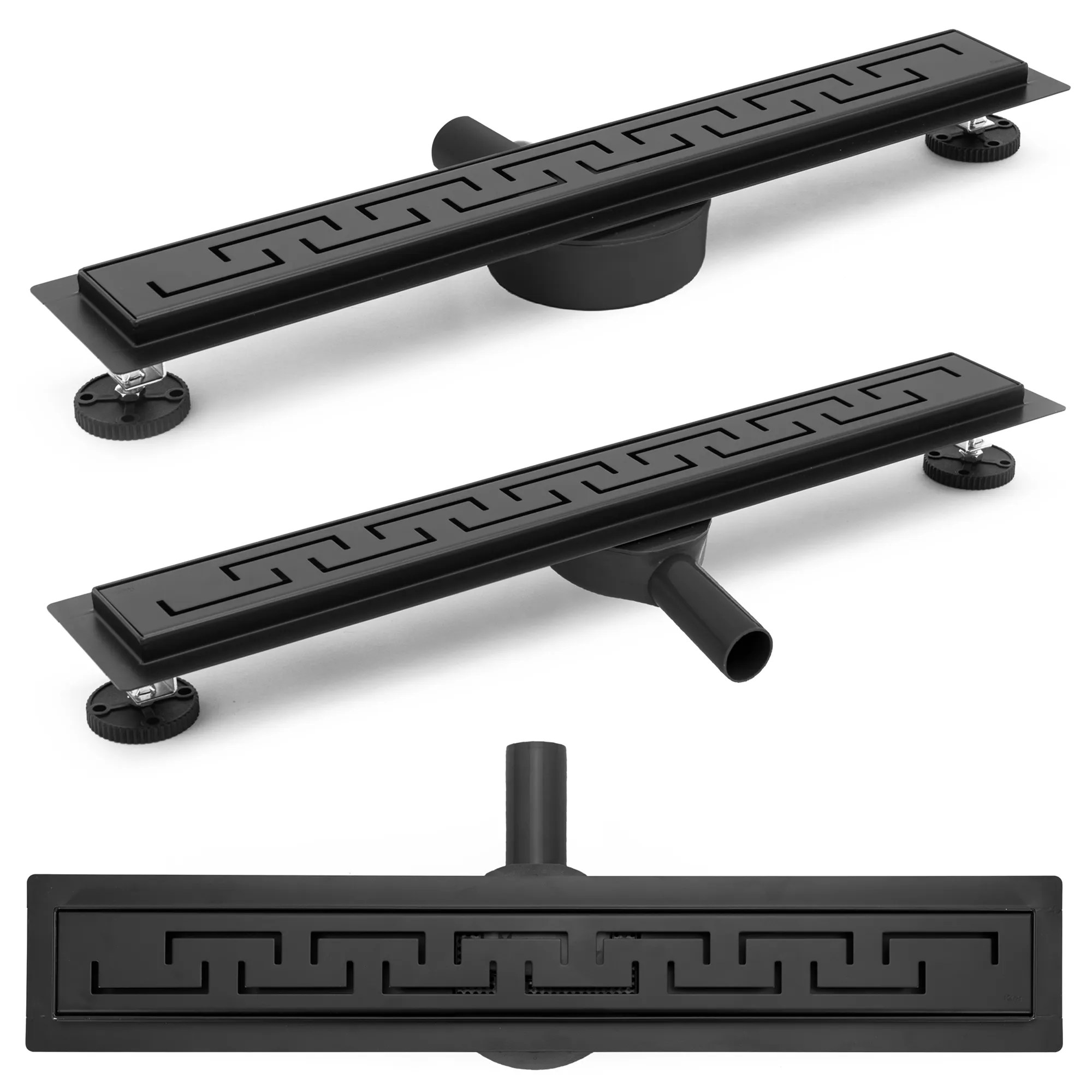 Rigole duș - Rigolă scurgere duș lungime 90 cm culoare negru mat model Greek Pro Black Matt