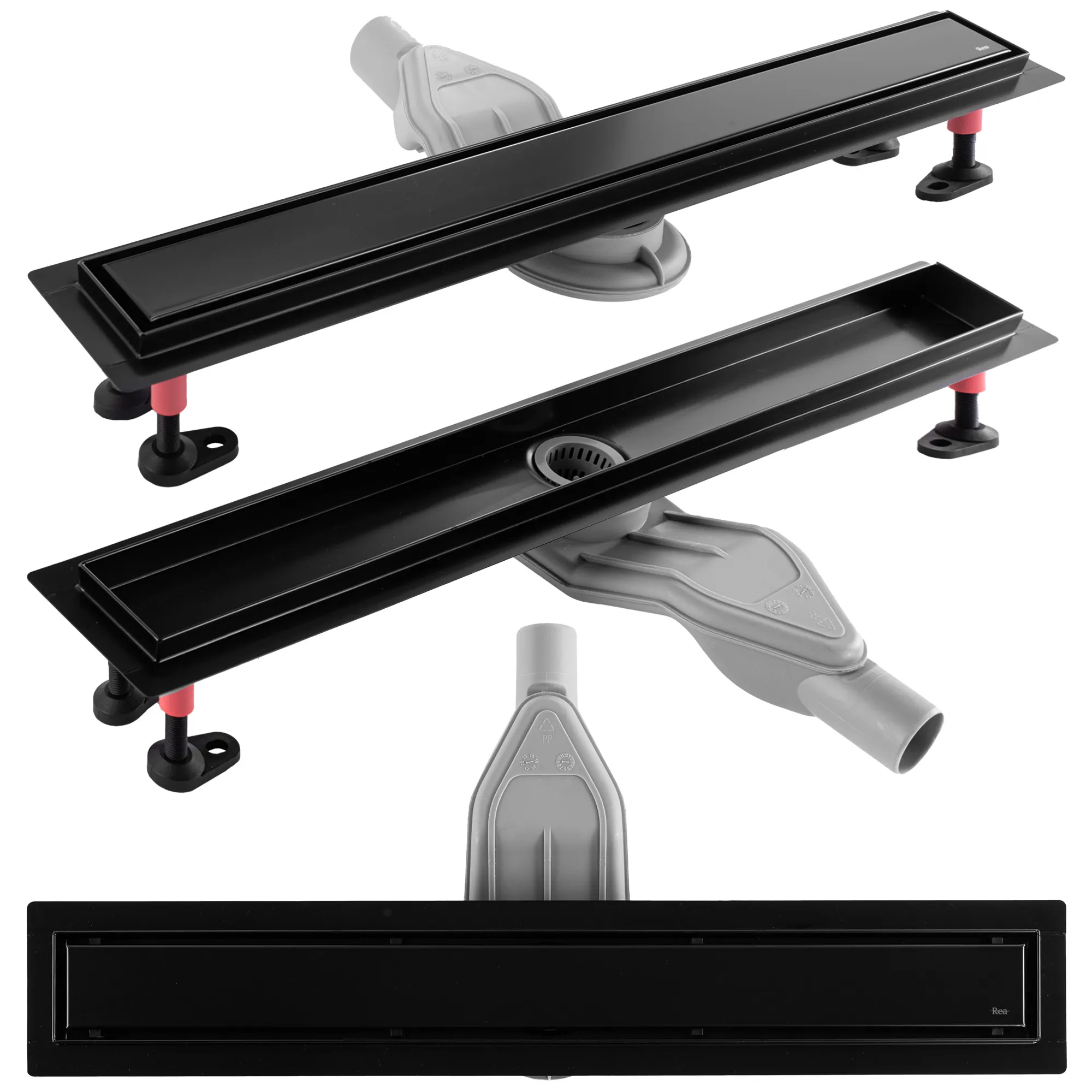 Rigolă scurgere duș lungime 90 cm culoare negru mat model Neox Superflow Black