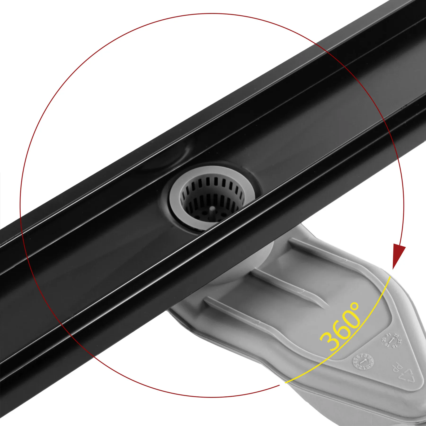 Rigolă scurgere duș lungime 80 cm culoare negru mat model Neox Superflow Black [3]