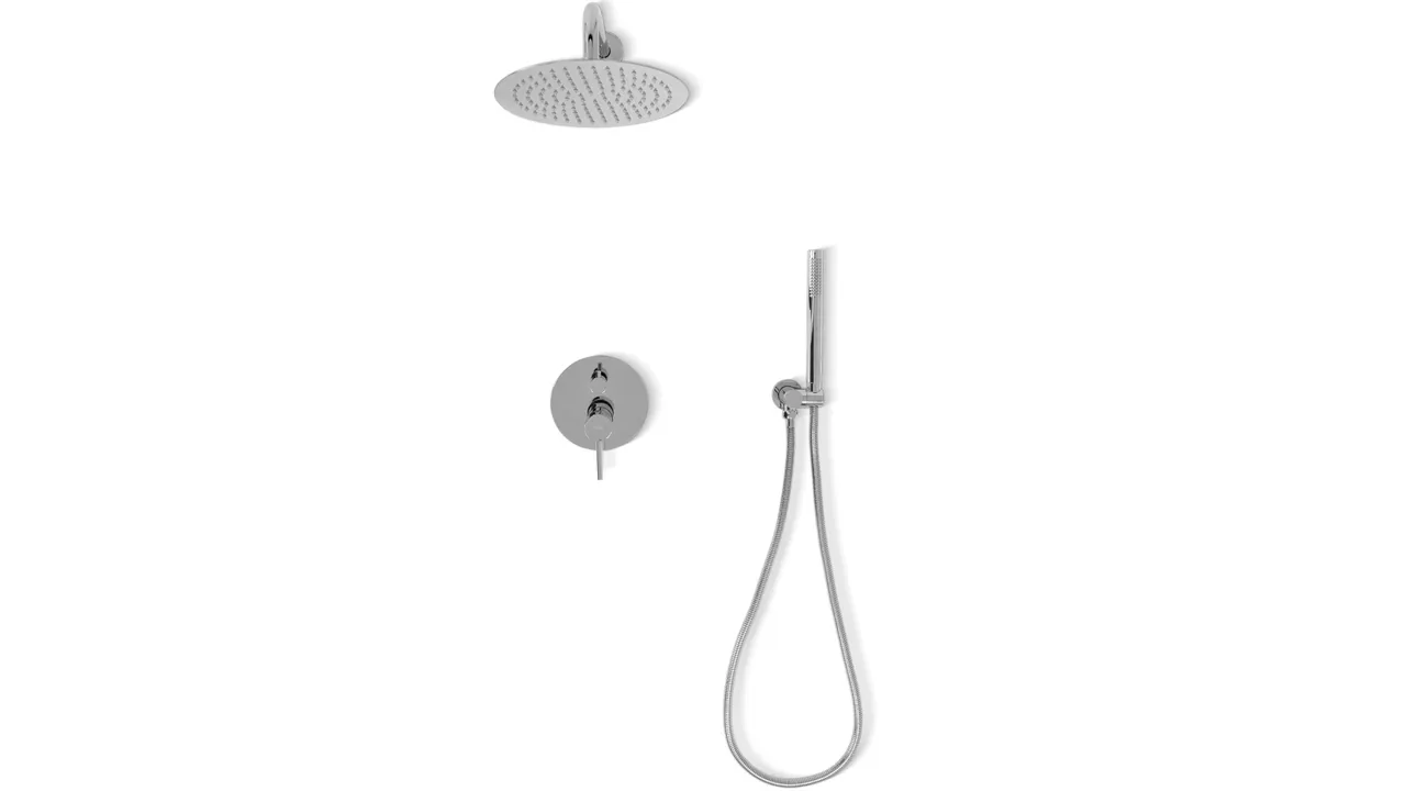 Set de duș încastrat în perete culoare crom lucios înălțime 16 cm model Lungo Chrome [2]