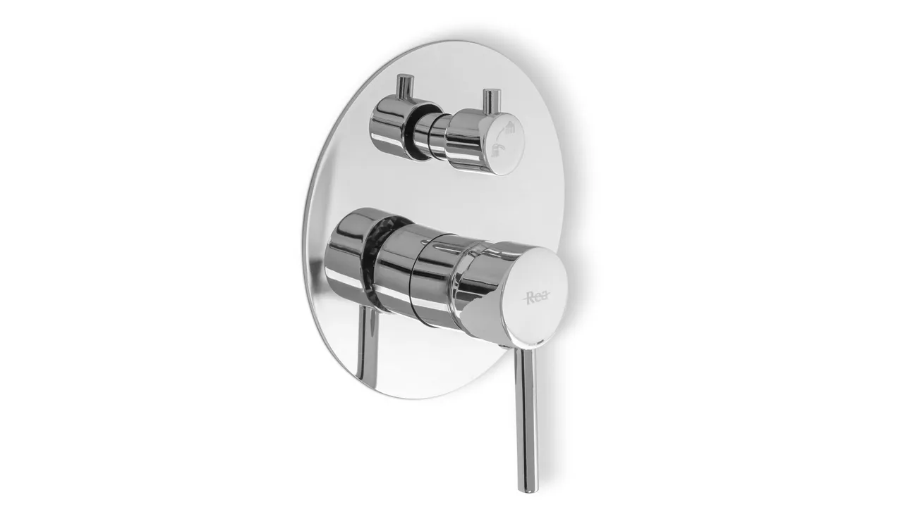 Set de duș încastrat în perete culoare crom lucios înălțime 16 cm model Lungo Chrome [3]
